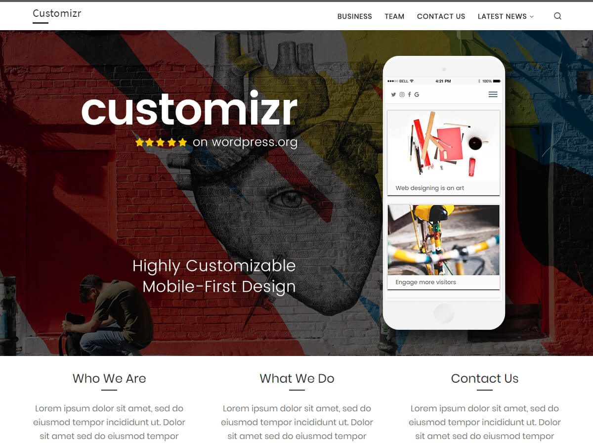 Customizr ist ein vollständig responsives Theme